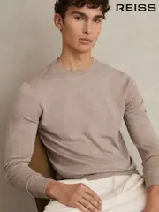 Reiss Wheat Melange Wessex Merino Wool Crew Neck Jumper (AP1232) | $180