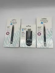 Ultimate 4 PC Tweezer Set Dual Ended Precision 2 In 1 Precision & Brow Definer