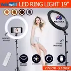 19" 5500K Dimmable Diva LED Ring Light Diffuser With Stand Make Up Studio Video