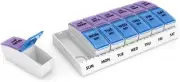 EZY DOSE Weekly (7-Day) Pill Case, Medicine Planner, Vitamin Organizer Box, 2 Ti