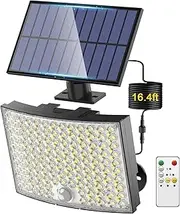 Gostarry Solar Lights Outdoor, 268 LED 2000LM Motion Sensor Outdoor Lights with Remote, IP65 Waterproof Solar Flood Lights for Outside,With5 Modes for Backyard Yard、Garage, Patio, Yard,