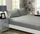 1000TC Ultra Soft Fitted Sheet & Pillowcase Set - King Single Size - Grey