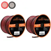 2 Rolls 10 Gauge 100 Feet Zip Red Black Speaker Power Ground Wire Cable