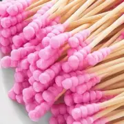 Grooved Q tips Cotton Swabs Wooden Stick Ear Buds 100ct Biodegradable Bamboo