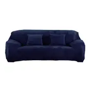 Elastic Stretch Sofa Cover Soft Four-Seater Sofa Cover Non-Slip Sofa Protective Cover -Navy Blue