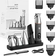 Telfun Beard Trimmer for Men, Electric Razor IPX7 Waterproof Beard Trimming Kit with Mustache Nose Ear Body Facial, Shaving Kit for Cordless Hair Trimmer, Hair Clippers, Gifts for Men