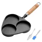 3-Cup Cast Iron Pancake Pans with Handle Egg Cooker Omelette Pans Fried Egg Pan