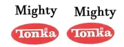Pair of Mighty with 1975 oval water slide decal set
