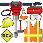 Construction Photo Prop Signs (Pack of 10)