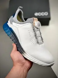 在飛比找Yahoo!奇摩拍賣優惠-ECCO愛步高爾夫鞋子男士golf春夏新款運動休閑透氣跑步鞋