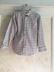 NWT Janie And Jack Boys Tattersall Shirt 6 Purple