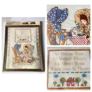 1978 Holly Hobbie Paragon Needlecraft w/ Frame 11x14 NOS Sealed Cross Stitch Kit