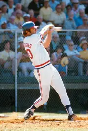 Jeff Burroughs Texas Rangers bats a Major League Baseball spring t- Old Photo