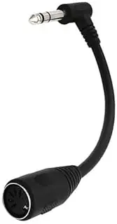 SYSTEM-S MIDI Cable 20 cm Female to AUX 6.35 mm Jack Plug Angle