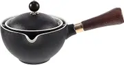 Ceramic Tea Pot Side Handle Chinese Tea Filter Pot Rotatable Tea Kettle 360 Rotation Tea Maker Chinese Gongfu Tea Set Tea Infuser Bowl for Loose Tea