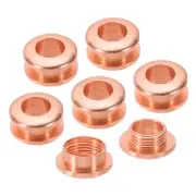 7mm(2/7 Inch) Brass Hole Eyelets, 6 Pcs Arc Surface Grommets, Red Copper
