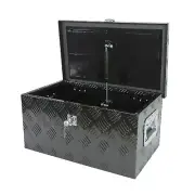 Black Aluminum20"X12"X10" Trailer Tool Box Heavy Duty Tool Storage Box with Lock