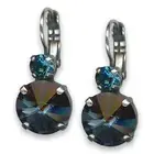 Earrings by Mariana Woman Gorgeous Montana and Indicolite Swarovski Crystals