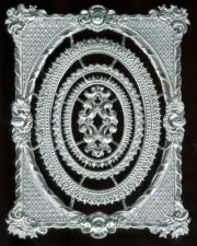 Scrap Diecut German Dresden Rococo Silver Paper Frame