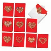 - 20 Assorted Valentine's Day Cards Bulk (4 x 5.12 Inch) - Baroque Hearts