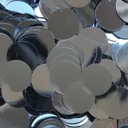 Sequins Hematite Gunmetal Shiny Gray 24mm (1") Flat Round Top Hole Paillettes