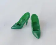 Barbie Doll Pointy Toe Shoes / High Heels, Christmas Green - Mattel