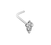 20 GA Elegant Victorian L-Shape Nose Ring 316L Surgical Stainless Steel