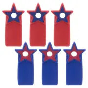 Star Shaped Red and Blue Multipurpose Clips with Magnetic Backs, 6 Pack