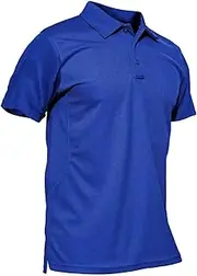 [TACVASEN] Men's Polo Shirt Quick Dry Performance Short Sleeve Tactical Shirts Pique Jersey Golf Shirt