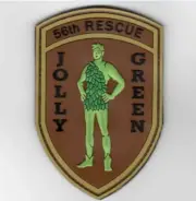 4" AIR FORCE 56TH RESCUE JOLLY GREEN PVC HOOK & LOOP PATCH