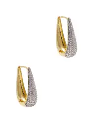 Fallon Elongated Gold-plated Hoop Earrings ONE SIZE