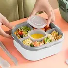 2 Layer Plastic Salad Lunch Box Microwave Safe Salad Lunch Container Portable HG