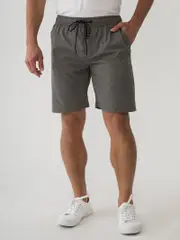 Print Cargo Shorts Grey Cube - Elastic Waist