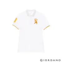 在飛比找Yahoo奇摩購物中心優惠-GIORDANO 男裝獅王刺繡POLO衫 - 34 標誌白