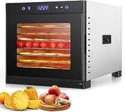 Automatic Dehydrator, 8-Tray Professional Stainless Steel Electric Food Dehydrator Machine, Dehydrators for Food and Jerky, Meat, Fruit, Vegetable, Herbs