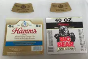 Pabst Brewing Co Milwaukee WI 40 oz Beer Labels And Necks Hamm’s Big Bear