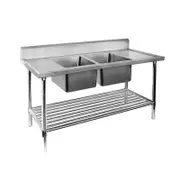 Double Centre Sink Bench with Pot Undershelf DSB7-1500C/A