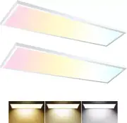 2PACK 1x4 LED Flat Panel Light: Surface Mount, Dimmable, 3000/4000/5000k Selecta