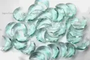 Matched Pairs, Green Amethyst Quartz Faceted Moon Cut Shape Beads, Size-8x18mm