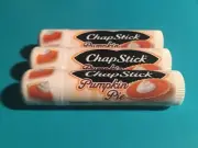 3 PUMPKIN PIE ChapStick Lip Balms Fall Thanksgiving Limited Edition VHTF