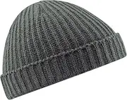 [Beechfield] Unisex Retro Trawler Winter Beanie Hat (UK Size: One Size) (Smoke Grey)