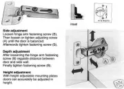 HETTICH MINIMAT CONCEALED HINGES, INSET, FREE-SWINGING, WITH BASEPLATES