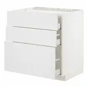 METOD / MAXIMERA base cab f hob/3 fronts/3 drawers, white/Stensund white, 80x60x80 cm