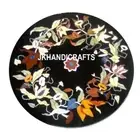 36" X 36" Round Marble Dining Table Top Side Table Floral Inlay Hallway Decor