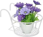 Deck Rail Planter | Flower Stand Rack Patio Railing Plant Pots | Easy Assembly, Deck Rail Boxes, Flower Plant Holder with Double Hooks for Porch Railing