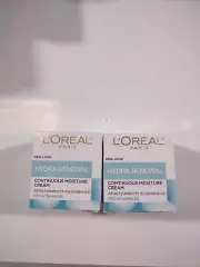 2 L'Oreal Hydra Renewal Continuous Moisture Cream Dry/Sensitive Skin 1.7 oz