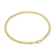 10K Yellow Gold 4mm Miami Cuban Link Chain Italian Bracelet Mens Womens 7"