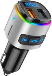 (Upgraded Version) Bluetooth FM Transmitter Car, QC3.0 Charging, Dual USB Ports,
