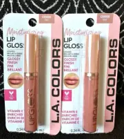 2pk LA COLORS NUDE BEIGE BLISS C69059 SHINE LIP GLOSS LIP PLUMPING LIPGLOSS