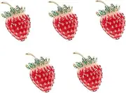 [DEARMAMY] Back Badge Food-themed Pin Copper Red Hat Pin Strawberry Charm